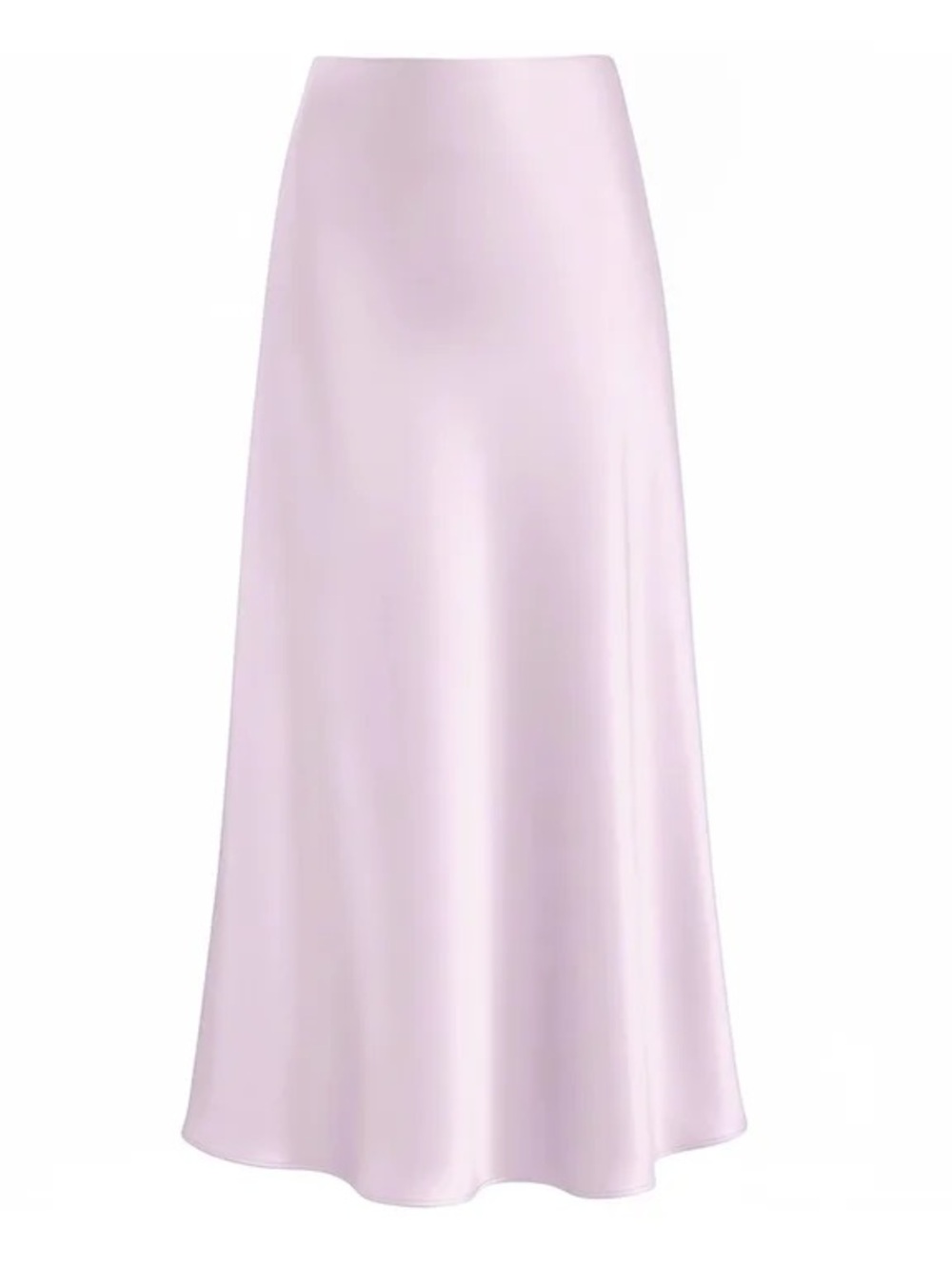 SHEIN Light Purple Violet A-Line Satin Midi Skirt